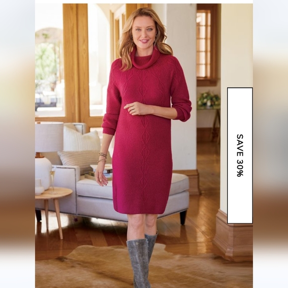 Soft Surroundings Ellen Rose/Pink Sweater Dress women's Small - Picture 7 of 7